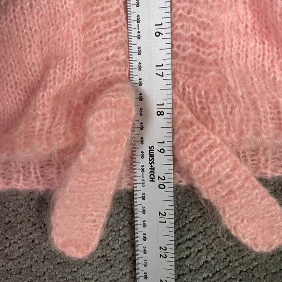 Woof Designs Mohair Wool Sleeveless Cardigan Vest Sweater Women's Medium Pink - Picture 9 of 10